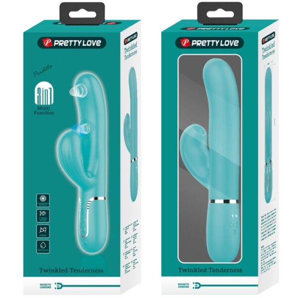 Pretty Love Perlita — Rabbit Vibrator, Rechargeable, Aqua Green — G-Spot Vibrators — view 4