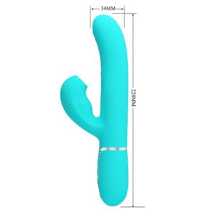 Pretty Love Perlita — Rabbit Vibrator, Rechargeable, Aqua Green — G-Spot Vibrators — view 2