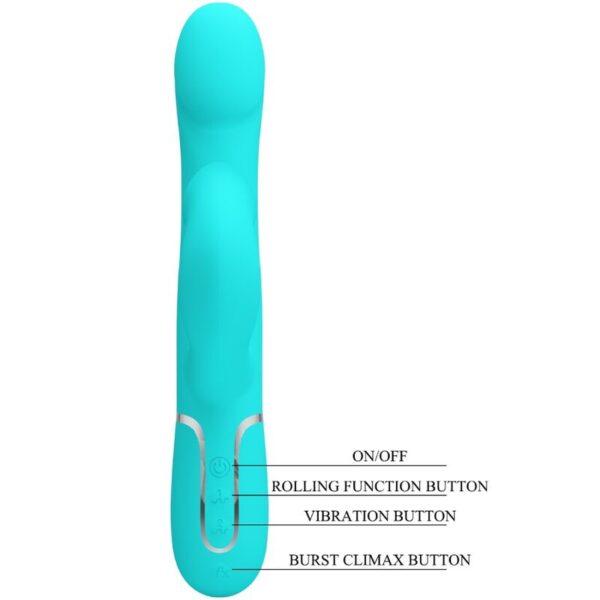 Pretty Love — Rabbit Vibrator, Rechargeable, Aqua Green — Rabbit Vibrators — view 8