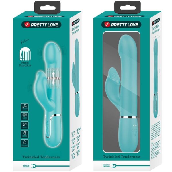 Pretty Love — Rabbit Vibrator, Rechargeable, Aqua Green — Rabbit Vibrators — view 10