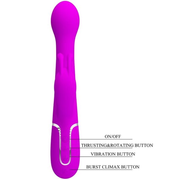Pretty Love Dejon — Thrusting Vibrator, Rechargeable, Violet — Rabbit Vibrators — view 9
