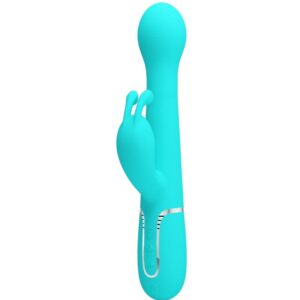 Pretty Love Dejon — Thrusting Vibrator, Rechargeable, Aqua Green — Rabbit Vibrators