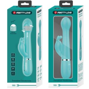 Pretty Love Dejon — Thrusting Vibrator, Rechargeable, Aqua Green — Rabbit Vibrators — view 4