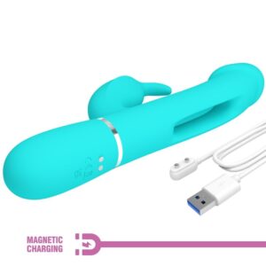 Pretty Love Kampas — Rabbit Vibrator, Rechargeable, Aqua Green — Rabbit Vibrators — view 3