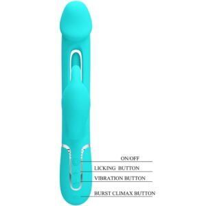 Pretty Love Kampas — Rabbit Vibrator, Rechargeable, Aqua Green — Rabbit Vibrators — view 4