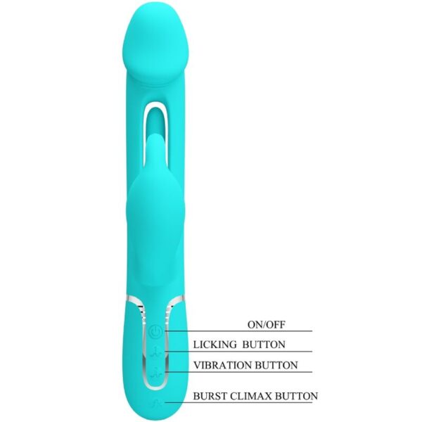 Pretty Love Kampas — Rabbit Vibrator, Rechargeable, Aqua Green — Rabbit Vibrators — view 4