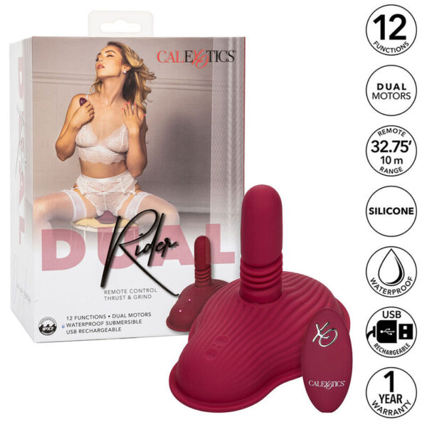 CalExotics Dual Rider — Thrusting Vibrator, Remote Control, Red — Handheld Massagers — view 18