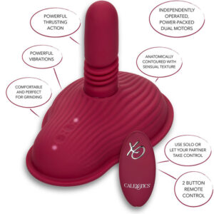 CalExotics Dual Rider — Thrusting Vibrator, Remote Control, Red — Handheld Massagers — view 4
