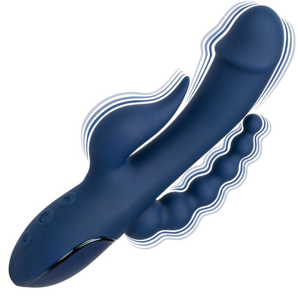 CalExotics III Triple Orgasm — Rabbit Vibrator, Blue — Rabbit Vibrators — view 4