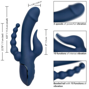 CalExotics III Triple Orgasm — Rabbit Vibrator, Blue — Rabbit Vibrators — view 2