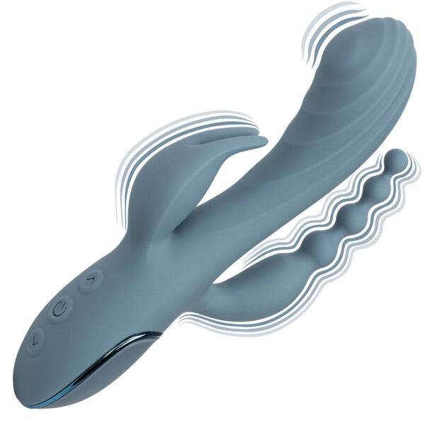CalExotics III Triple Ecstasy — Rabbit Vibrator, Grey — Rabbit Vibrators — view 8