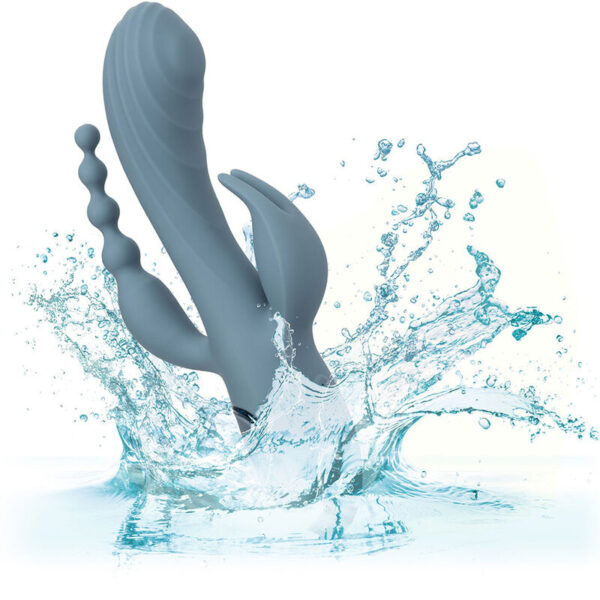 CalExotics III Triple Ecstasy — Rabbit Vibrator, Grey — Rabbit Vibrators — view 3