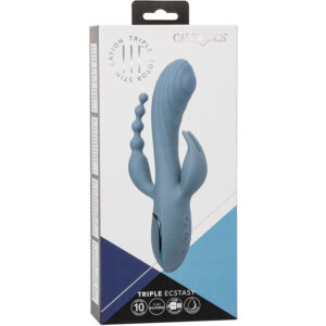 CalExotics III Triple Ecstasy — Rabbit Vibrator, Grey — Rabbit Vibrators — view 2