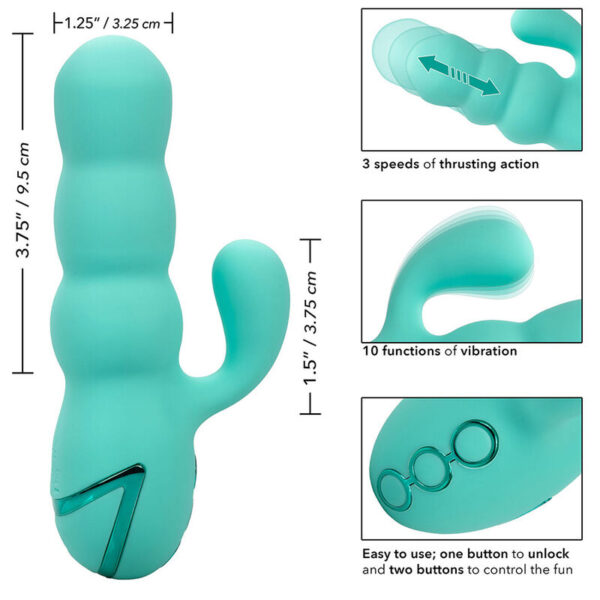 CalExotics Del Mar Diva — Rabbit Vibrator, Aqua Green — Rabbit Vibrators — view 12