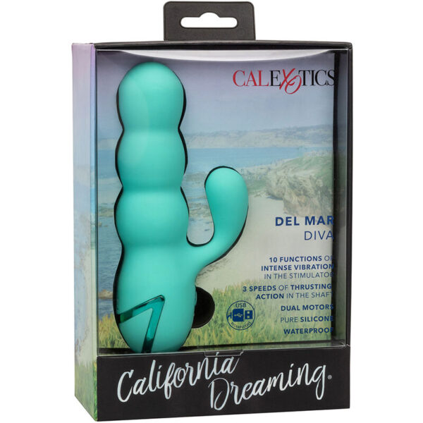CalExotics Del Mar Diva — Rabbit Vibrator, Aqua Green — Rabbit Vibrators — view 7