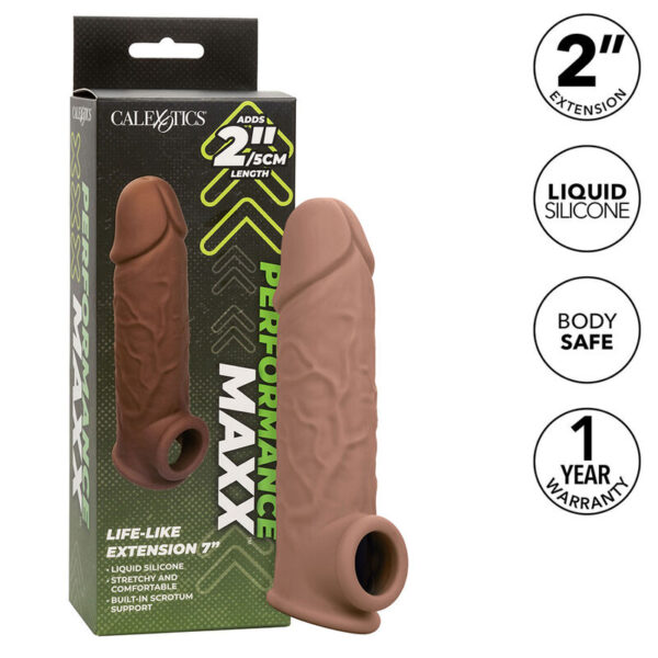 CalExotics Performance Maxx 7 — Penis Sleeve, Brown Skin — Penis Accessories — view 12
