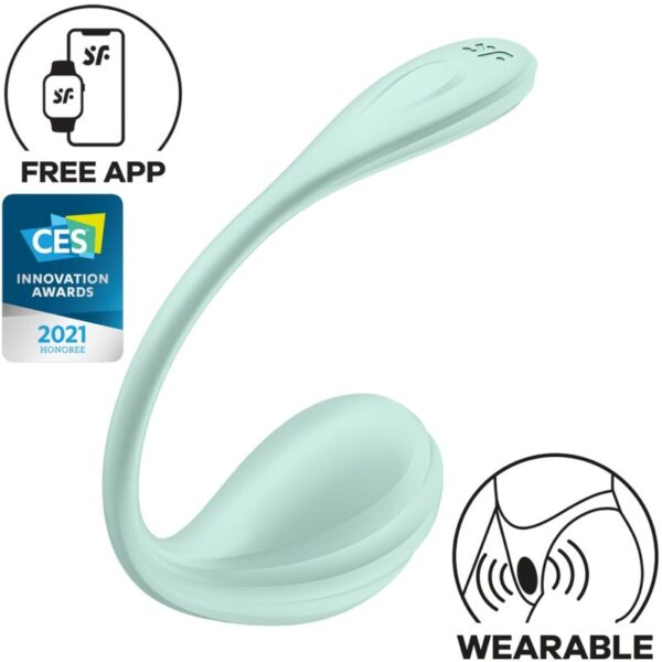 Satisfyer Smooth Petal — Wearable Vibrator, App-Controlled, Green — App-Controlled Sex Toys
