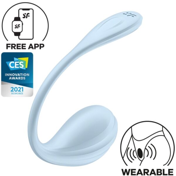 Satisfyer Smooth Petal — Wearable Vibrator, App-Controlled, Blue — App-Controlled Sex Toys