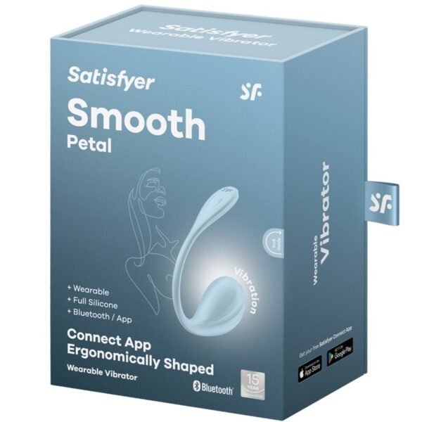 Satisfyer Smooth Petal — Wearable Vibrator, App-Controlled, Blue — App-Controlled Sex Toys — view 4