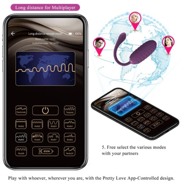 Pretty Love Casper — Vibrating Egg, App-Controlled, Purple — App-Controlled Sex Toys — view 4