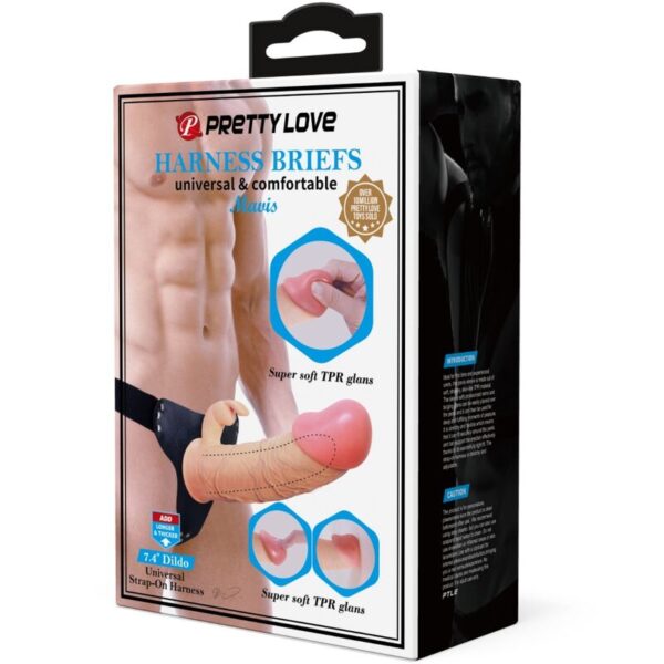 Pretty Love Mavis — Strap-On Dildo, 19 cm, Natural — Non-Vibrating Harnesses — view 9