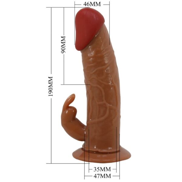 Pretty Love Marion — Vibrating Strap-On, 19 cm, Brown — Strap-Ons & Harnesses — view 6