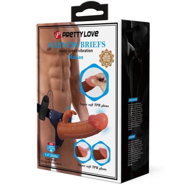Pretty Love Marion — Vibrating Strap-On, 19 cm, Brown — Strap-Ons & Harnesses — view 8