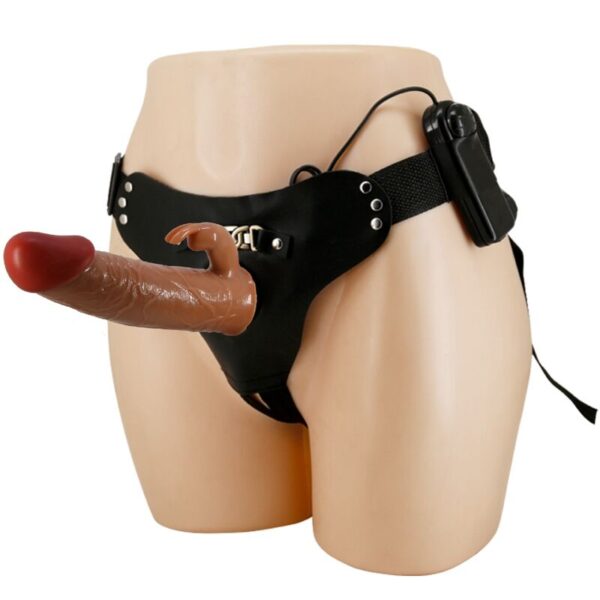 Pretty Love Marion — Vibrating Strap-On, 19 cm, Brown — Strap-Ons & Harnesses