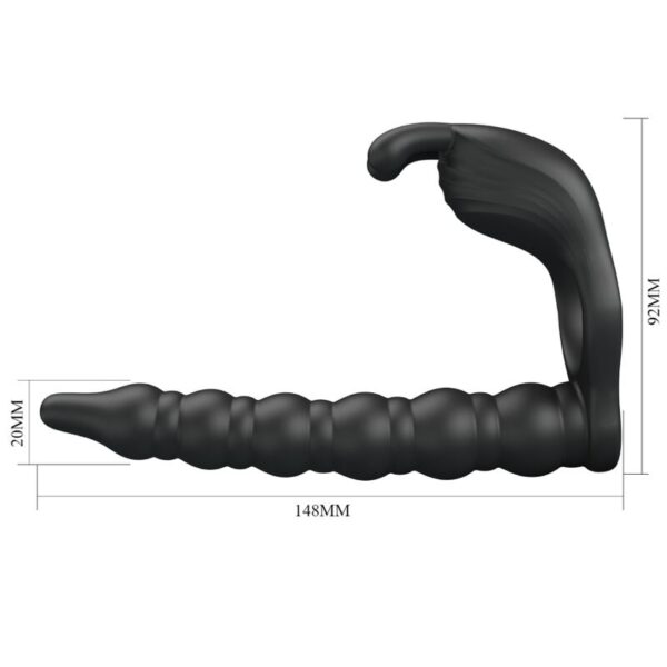 Pretty Love Blackney — Vibrating Cock Ring, Butt Plug, Black — Cock Rings — view 5