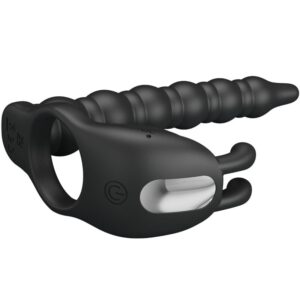 Pretty Love Blackney — Vibrating Cock Ring, Butt Plug, Black — Cock Rings — view 2