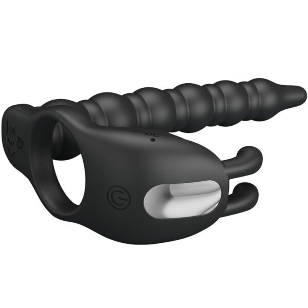 Pretty Love Blackney — Vibrating Cock Ring, Butt Plug, Black — Cock Rings — view 2