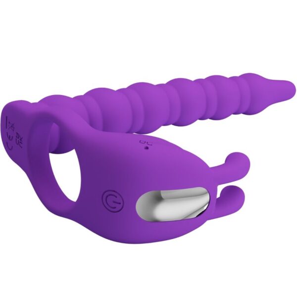 Pretty Love Blackney — Vibrating Cock Ring, Butt Plug, Lilac — Cock Rings — view 3