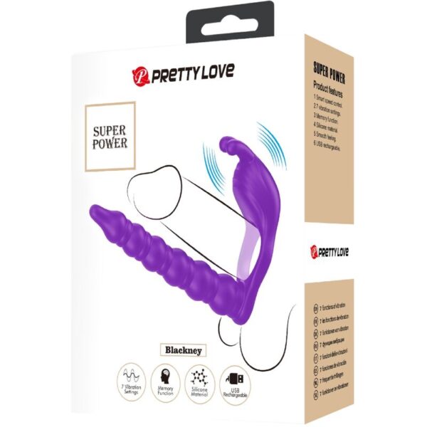 Pretty Love Blackney — Vibrating Cock Ring, Butt Plug, Lilac — Cock Rings — view 6