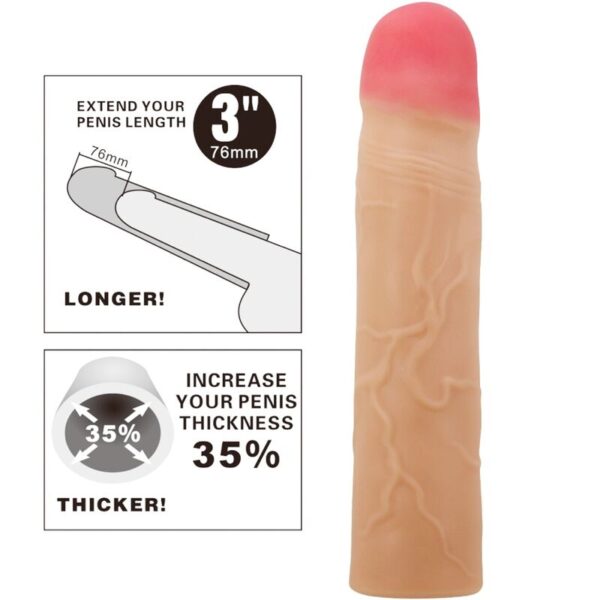 Pretty Love Kylian — Penis Extension Sleeve, Flesh — Penis Accessories — view 5