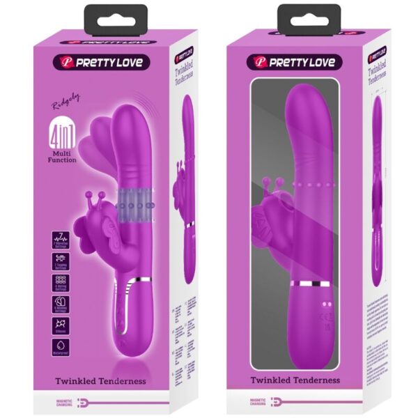 Pretty Love Butterfly — Rabbit Vibrator, Rechargeable, Fuchsia — Rabbit Vibrators — view 3