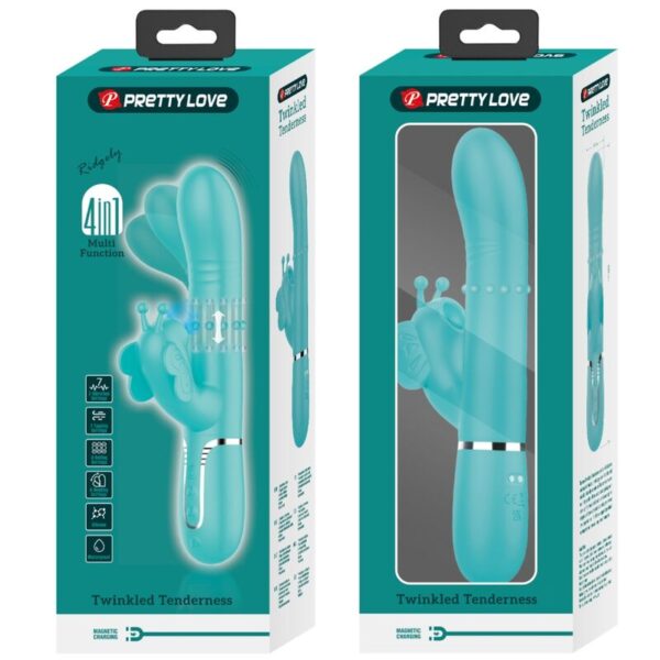 Pretty Love Butterfly — Rabbit Vibrator, Rechargeable, Aqua Green — Rabbit Vibrators — view 11