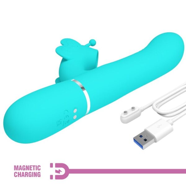 Pretty Love Butterfly — Rabbit Vibrator, Rechargeable, Aqua Green — Rabbit Vibrators — view 10