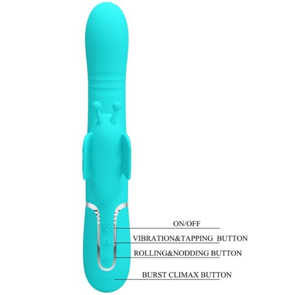 Pretty Love Butterfly — Rabbit Vibrator, Rechargeable, Aqua Green — Rabbit Vibrators — view 9