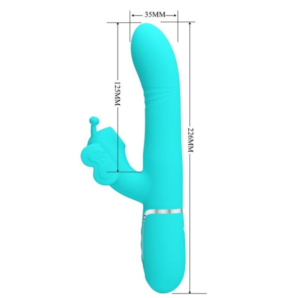 Pretty Love Butterfly — Rabbit Vibrator, Rechargeable, Aqua Green — Rabbit Vibrators — view 3