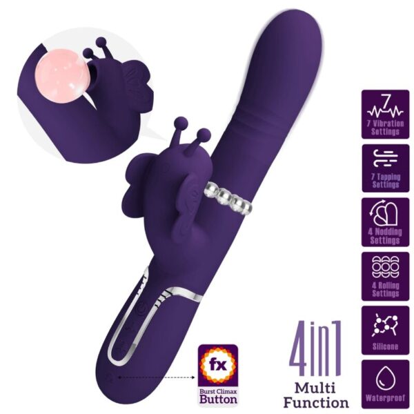 Pretty Love Butterfly — Rabbit Vibrator, Rechargeable, Purple — Rabbit Vibrators — view 5