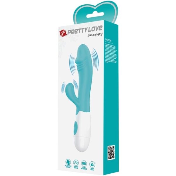 Pretty Love Snappy — Rabbit Vibrator, Aqua Green — G-Spot Vibrators — view 6