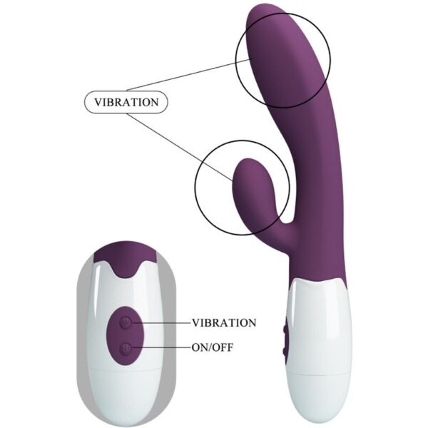 Pretty Love Alvis — Rabbit Vibrator, Silicone, Purple — G-Spot Vibrators — view 3