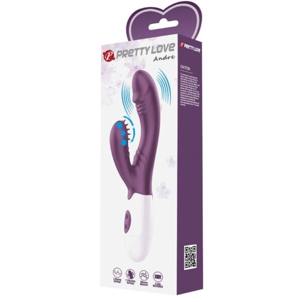 Pretty Love Andre — Rabbit Vibrator, Silicone, Purple — G-Spot Vibrators — view 9