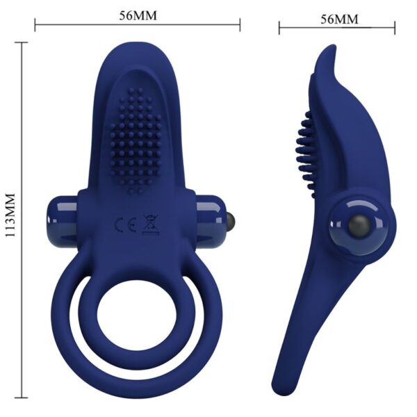 Pretty Love Bronson — Vibrating Cock Ring, Blue — Cock Rings — view 8