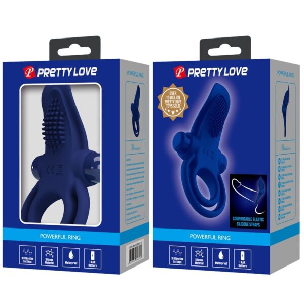 Pretty Love Bronson — Vibrating Cock Ring, Blue — Cock Rings — view 4