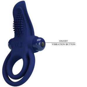 Pretty Love Bronson — Vibrating Cock Ring, Blue — Cock Rings — view 2