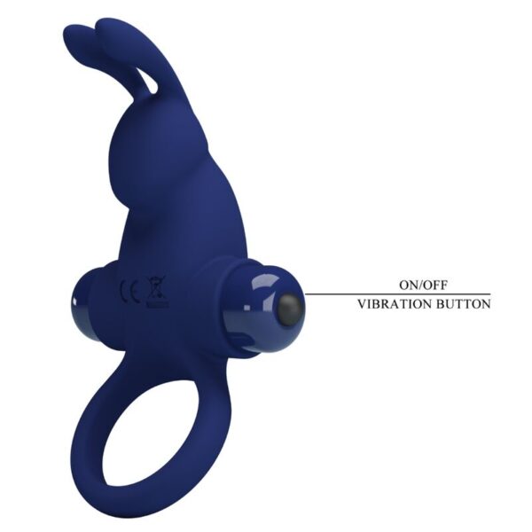 Pretty Love Jiro — Vibrating Cock Ring, Blue — Cock Rings — view 7
