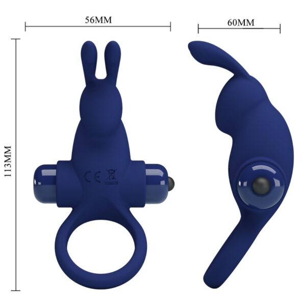 Pretty Love Jiro — Vibrating Cock Ring, Blue — Cock Rings — view 4
