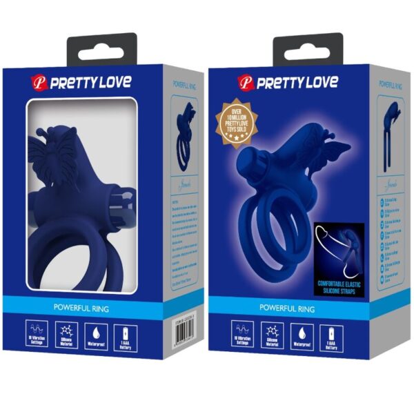 Pretty Love Jamele — Vibrating Cock Ring, Blue — Cock Rings — view 2