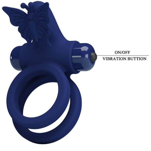 Pretty Love Jamele — Vibrating Cock Ring, Blue — Cock Rings — view 8